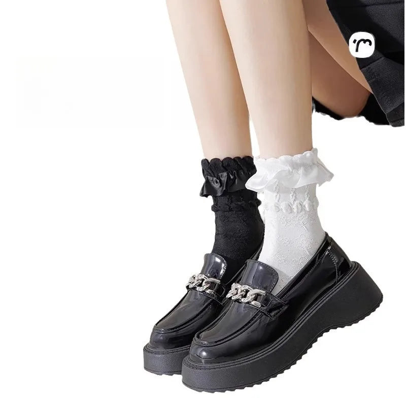 Cute Black White Socks Set