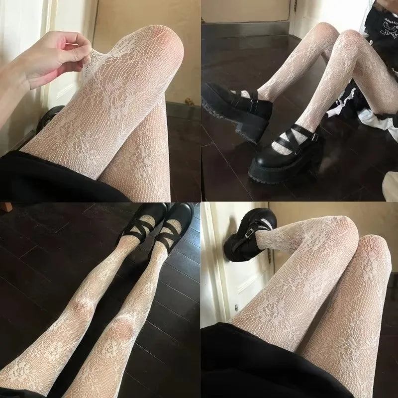 Women's Lace Floral Thigh High Stockings