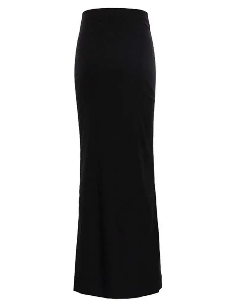 Black Long Straight Skirt