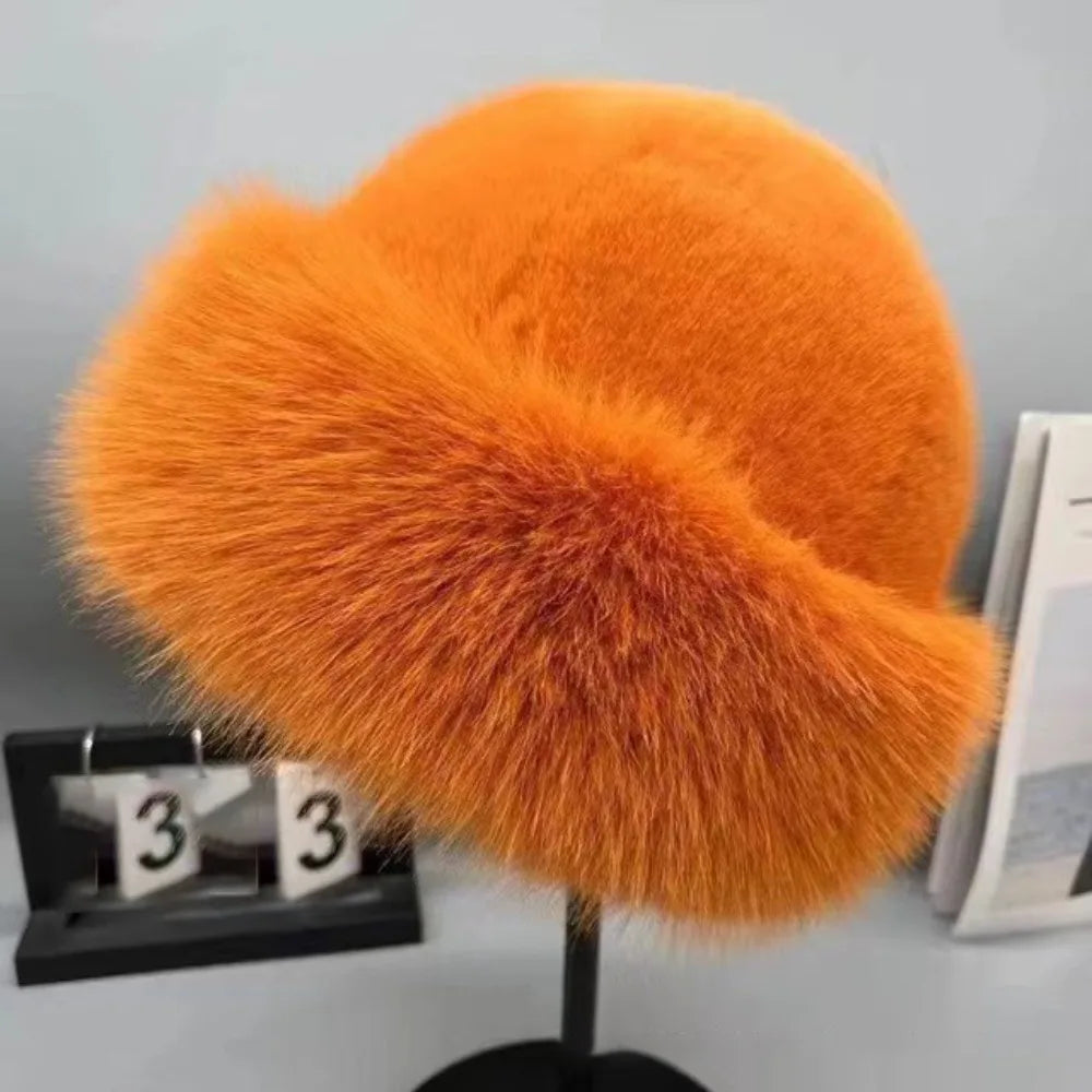 Women's Faux Plush Panama Hat