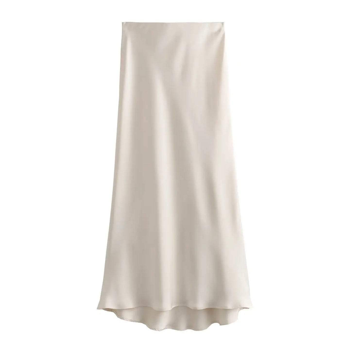 Pink Midi Skirt Elastic Waist