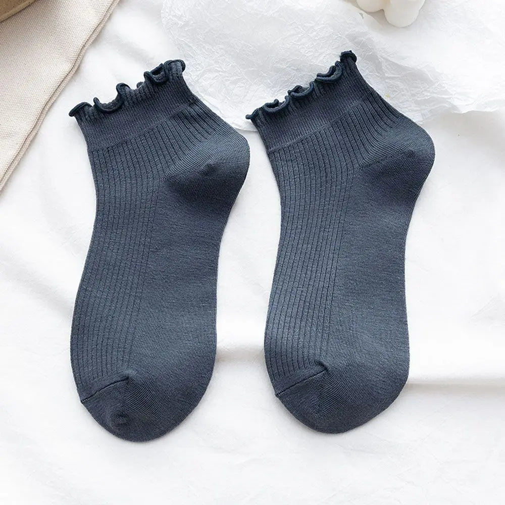 Short Boat Socks Frilly Ruffle Socks