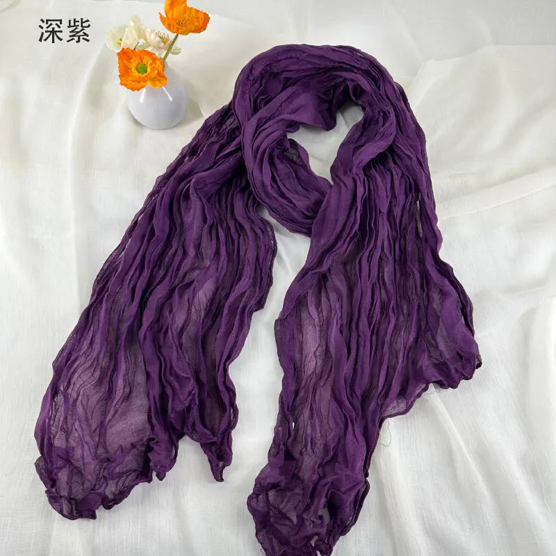 Soft Breathable Cotton and Linen Retro Scarves