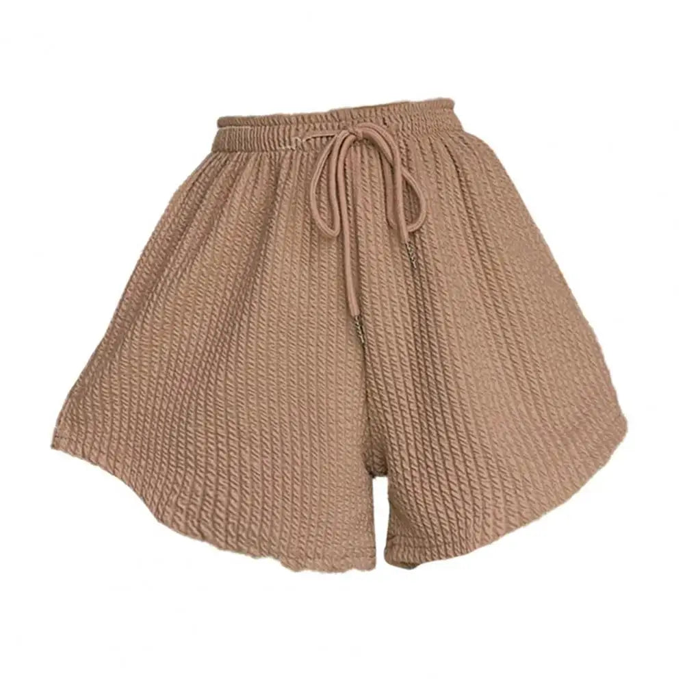 Drawstring High Elastic Waist Shorts