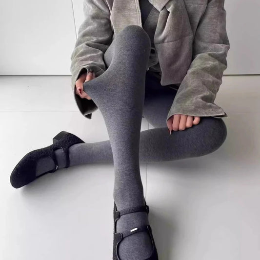 Autumn Gray Elastic High Waist Stockings