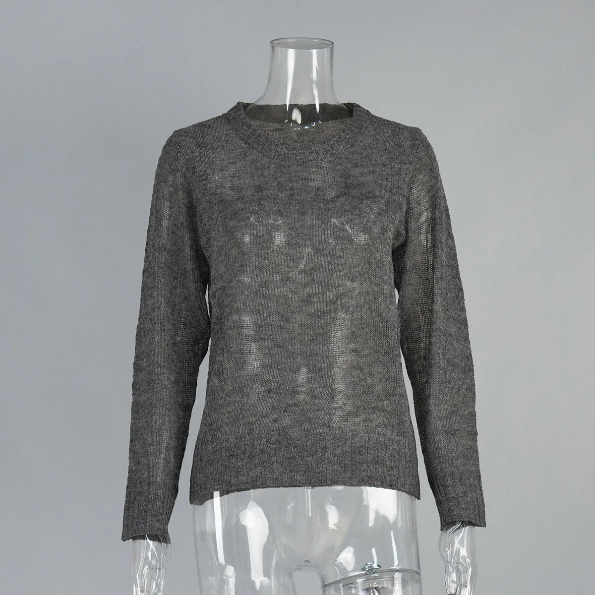 Mohair Long Sleeve Knit Sweater