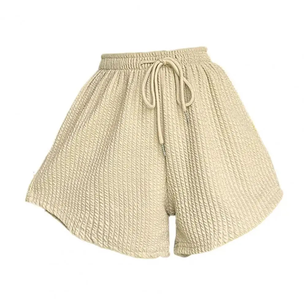 Drawstring High Elastic Waist Shorts