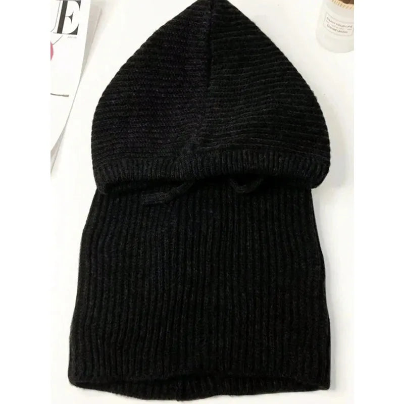 Stylish Thick Drawstring Hood Scarf
