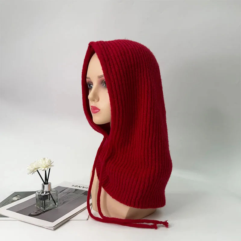 Stylish Thick Drawstring Hood Scarf
