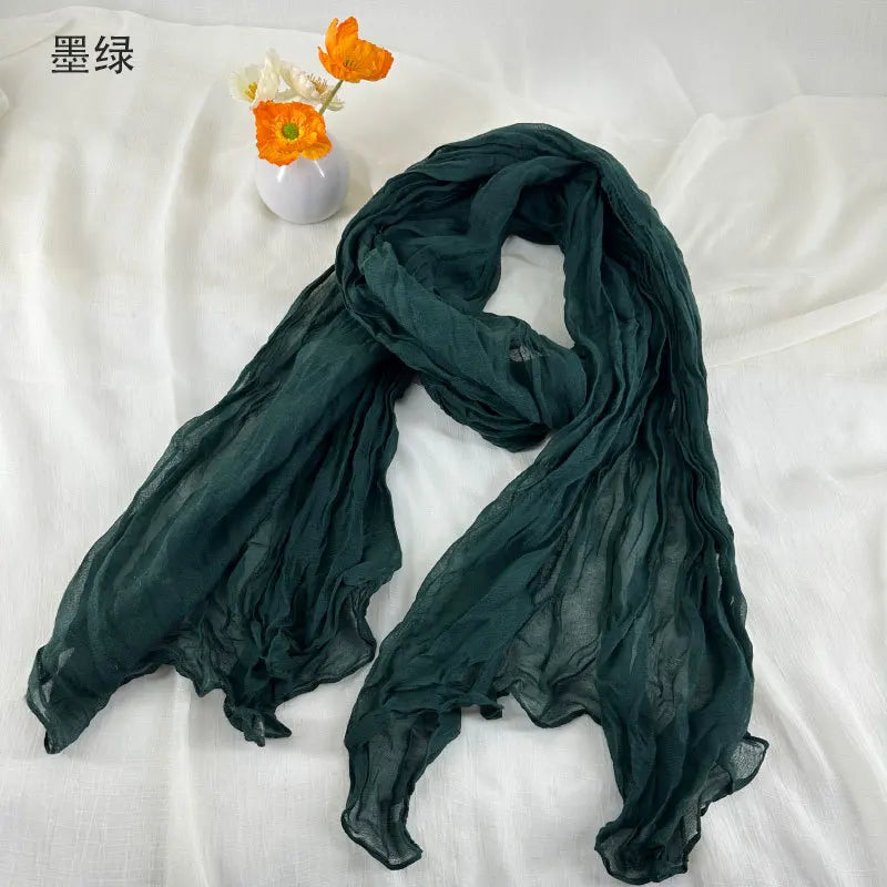 Soft Breathable Cotton and Linen Retro Scarves