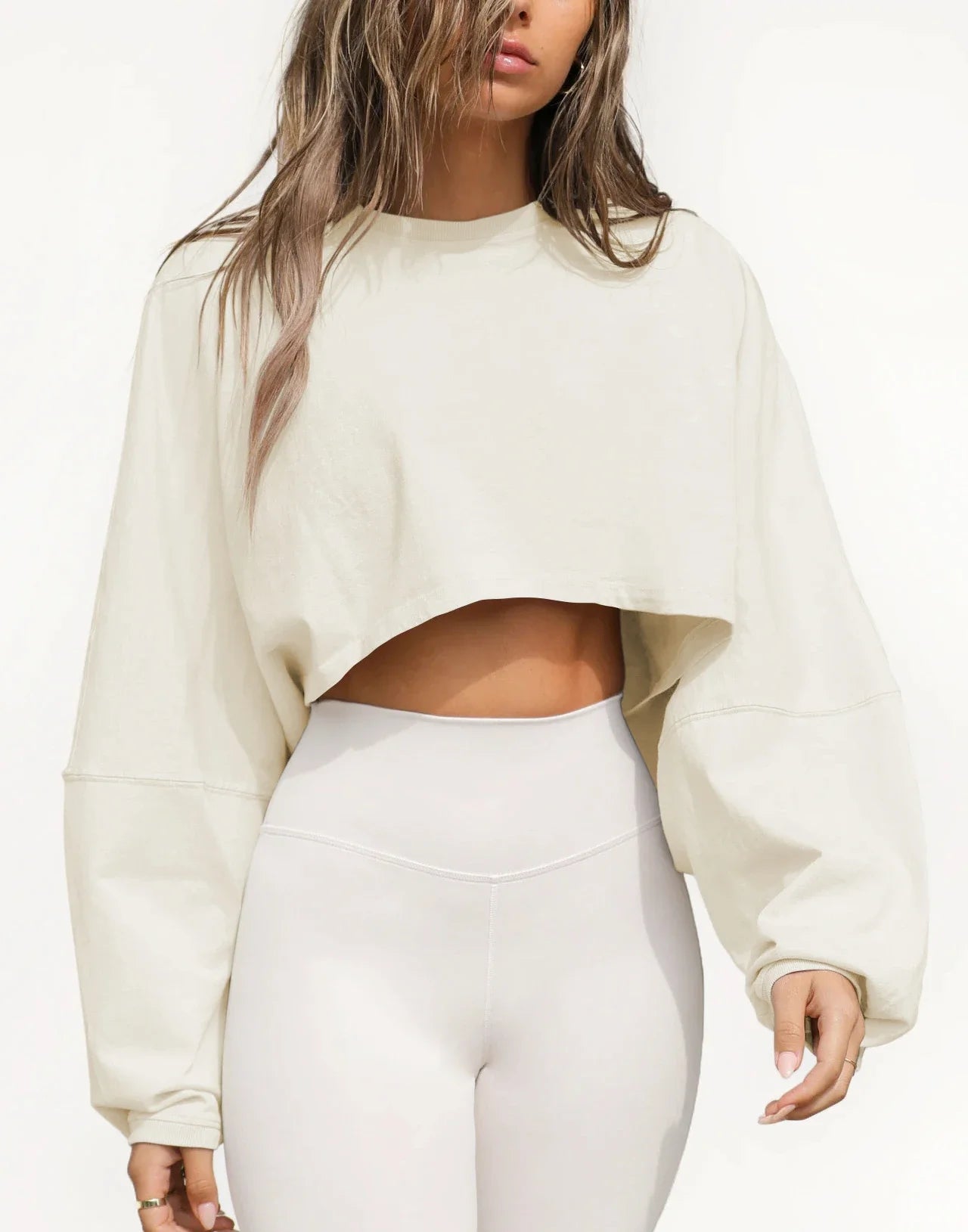 Loose Round Neck crop Sweatshirt