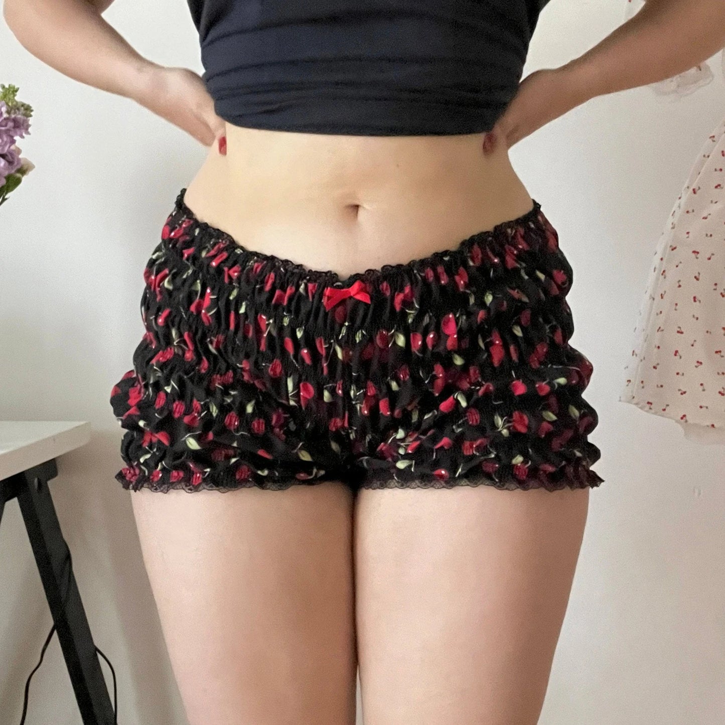 Slim Fit Smocked Shorts