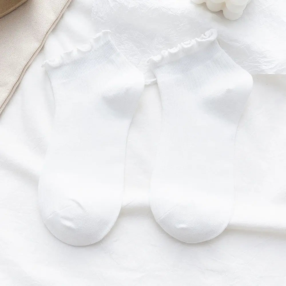 Short Boat Socks Frilly Ruffle Socks