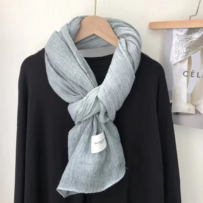 Super Soft Plain Cotton and Linen Scarf