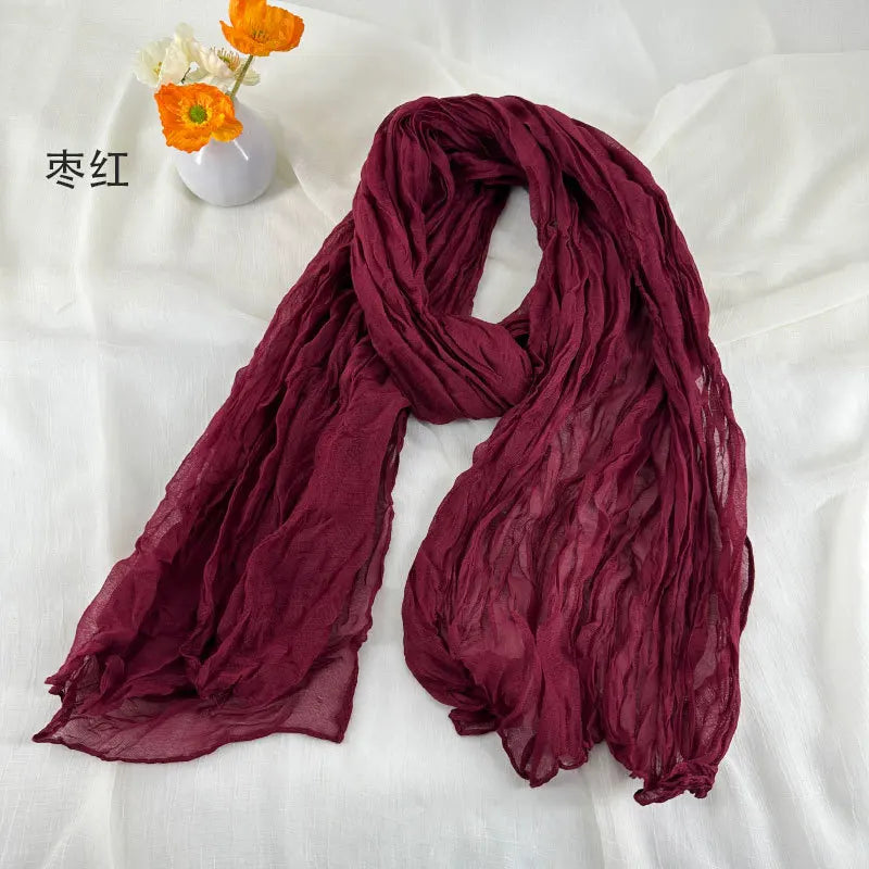 Soft Breathable Cotton and Linen Retro Scarves