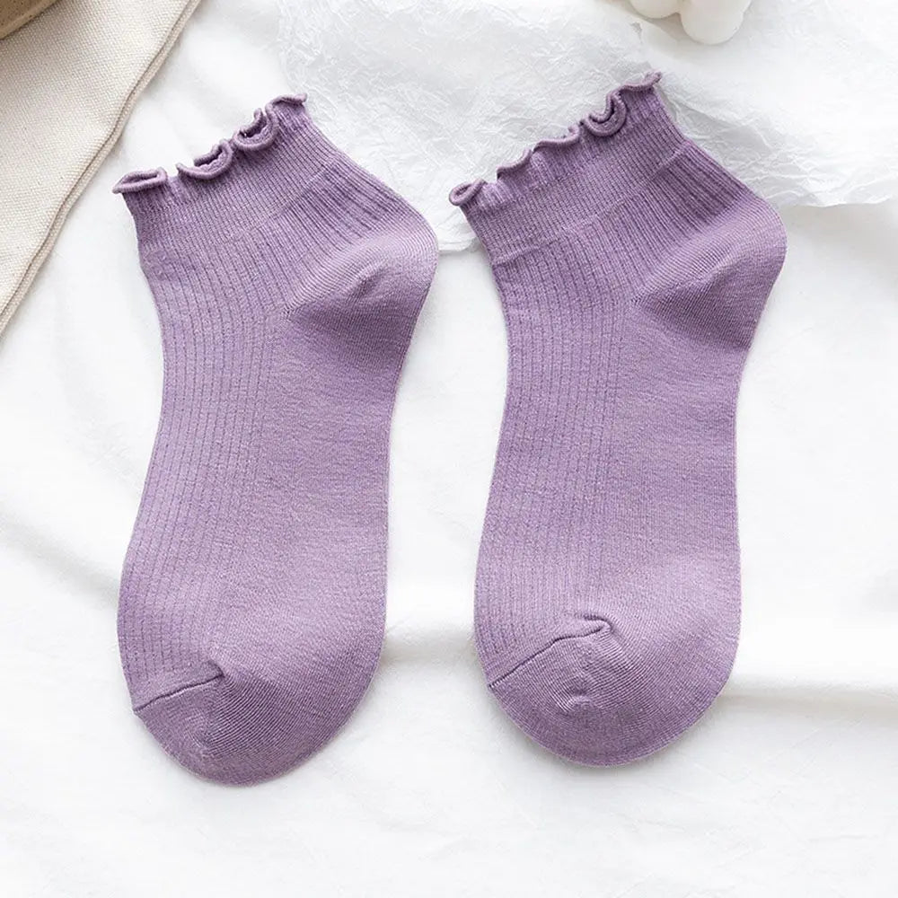 Short Boat Socks Frilly Ruffle Socks