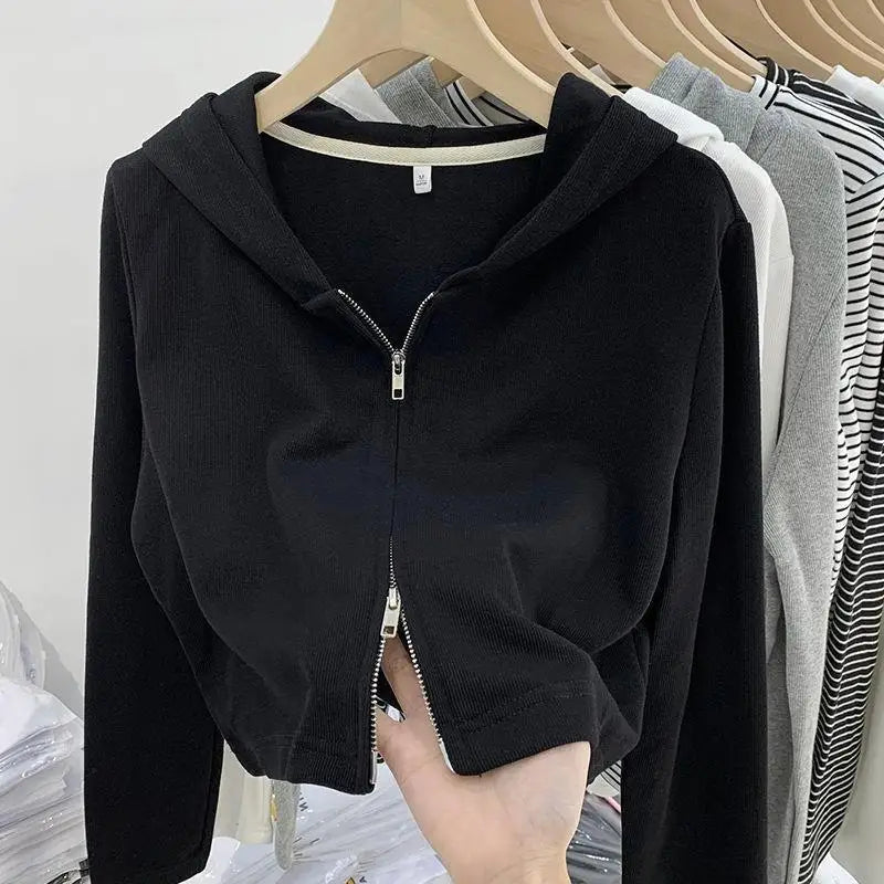 New Double Zipper Hooded