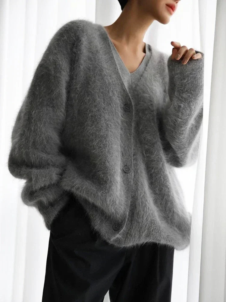 Casual V Neck Oversized Sweater