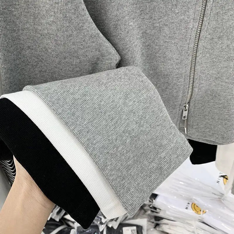 New Double Zipper Hooded