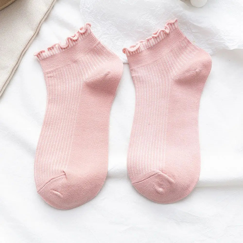 Short Boat Socks Frilly Ruffle Socks