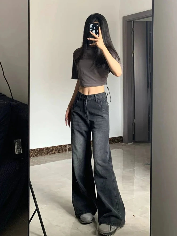 Bell Bottom Korean Vintage High Waist Jeans