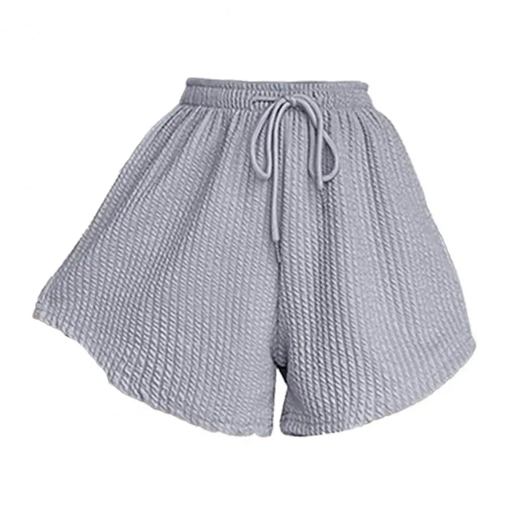 Drawstring High Elastic Waist Shorts