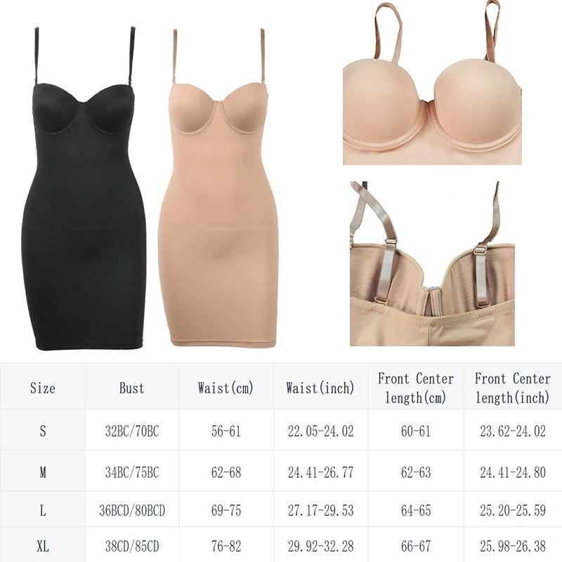 Body Defining Slip Dress with Adjustable Straps