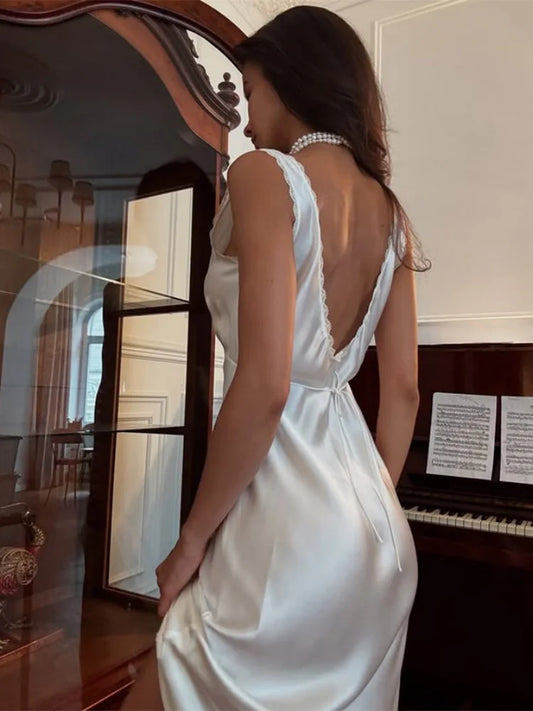 White Symmetrical Lace dress