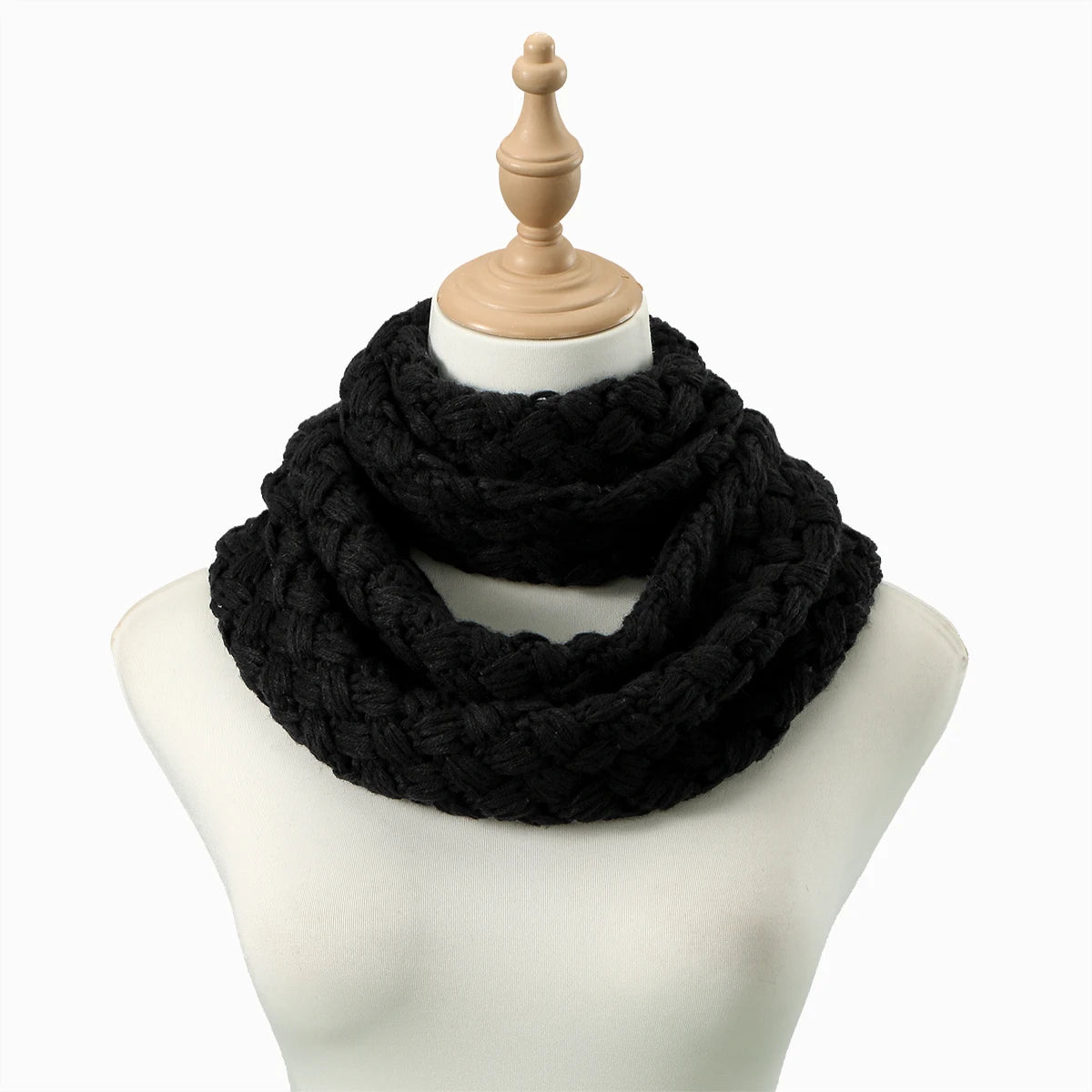 Winter Thick Knitted Ring Scarf