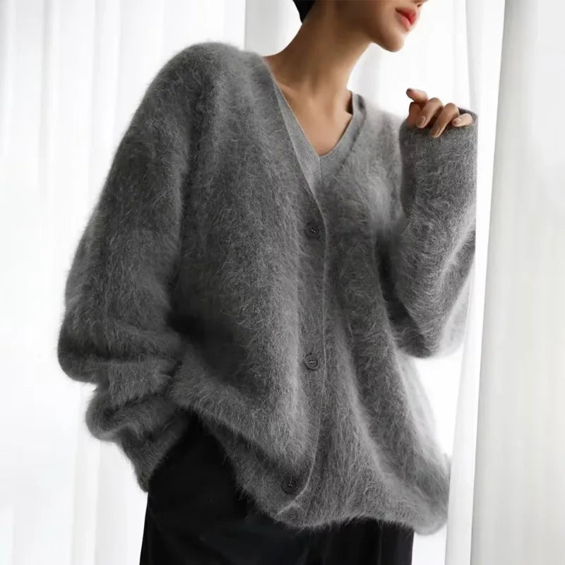 Casual V Neck Oversized Sweater
