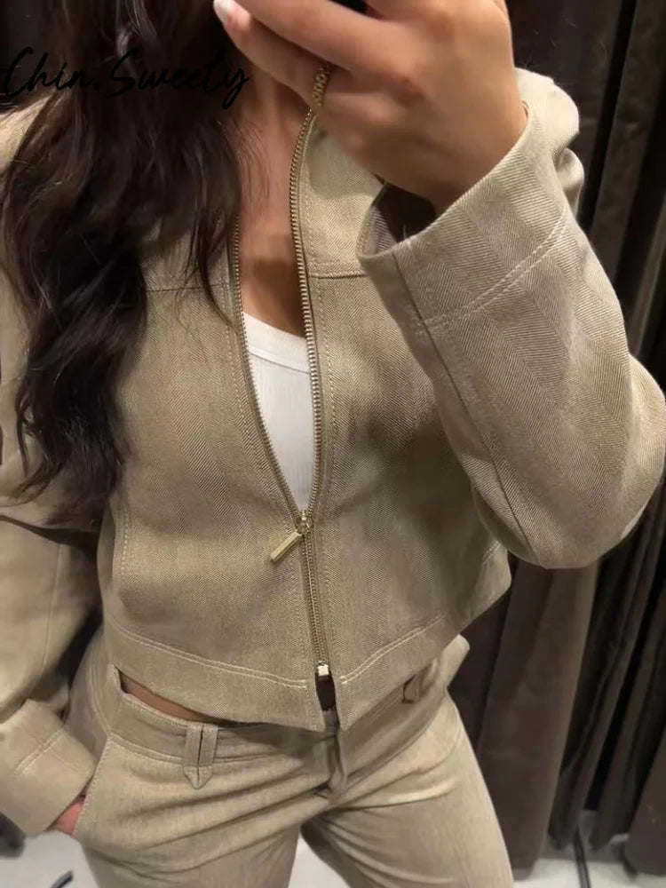Loose Coat Pant Sets