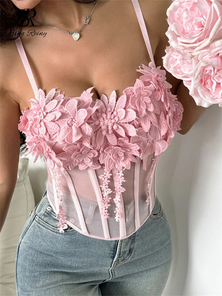 3D Flowers Corset