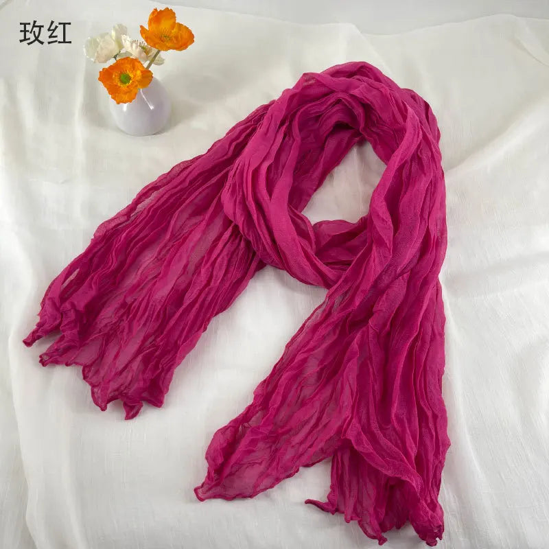 Soft Breathable Cotton and Linen Retro Scarves