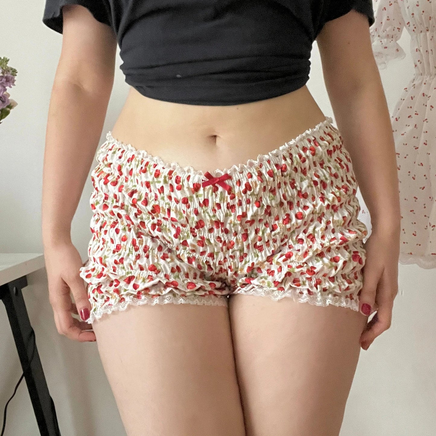 Slim Fit Smocked Shorts