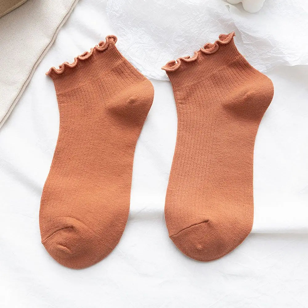 Short Boat Socks Frilly Ruffle Socks