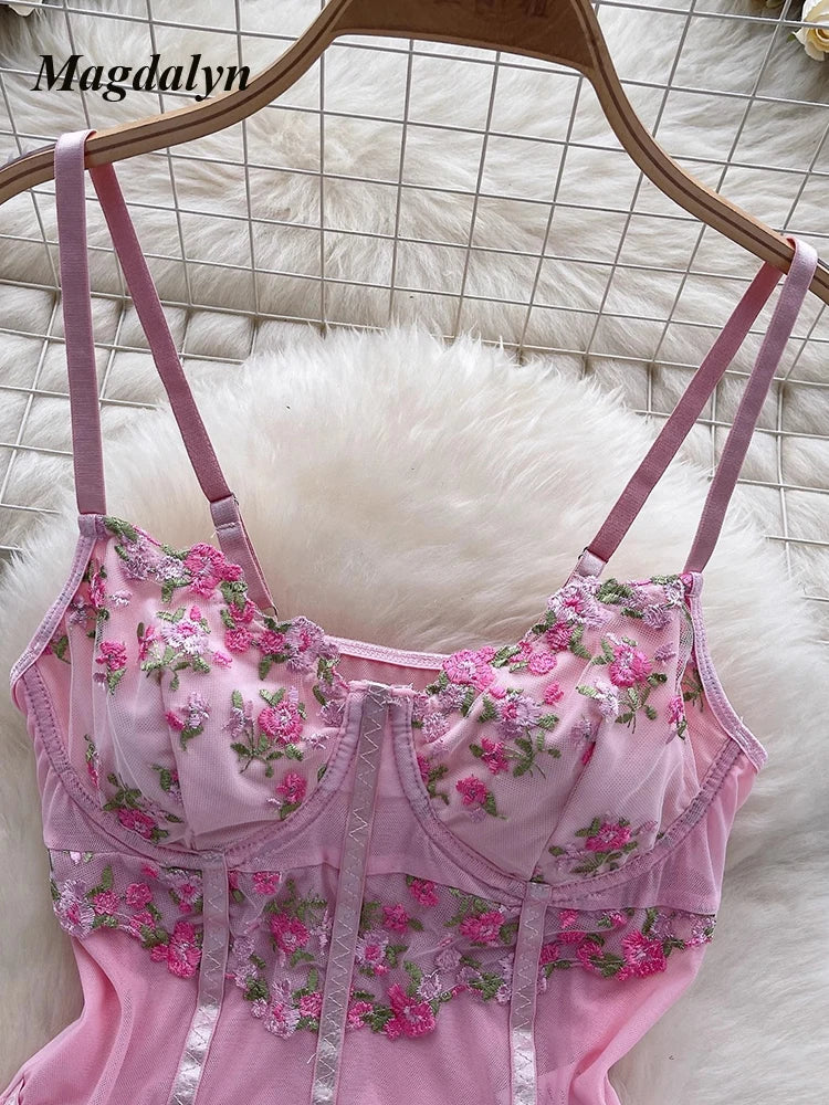 Magdalyn Bodysuit Flower Embroidery