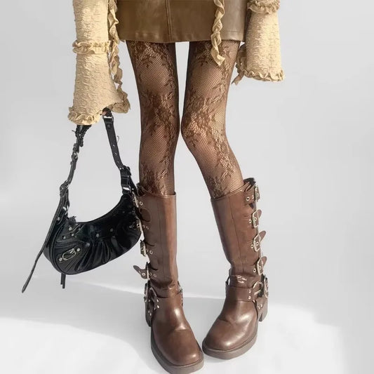 Women's Lace Floral Thigh High Stockings