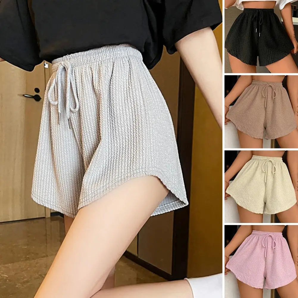 Drawstring High Elastic Waist Shorts