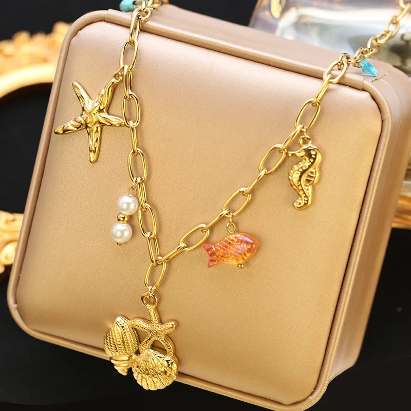 Boho Gold Charm Pendant Necklaces – Sun, Moon & Vintage Coin Designs