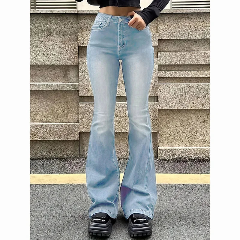 High Waist Flared Jeans Stretchy Bootcut