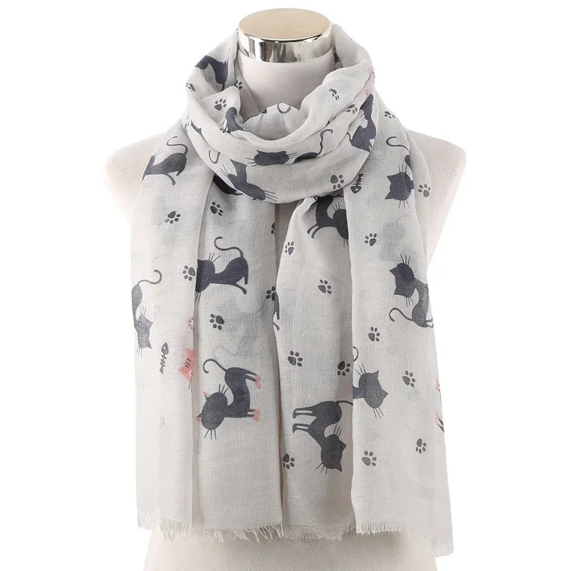 Cat Footprint Neckerchief Shawl