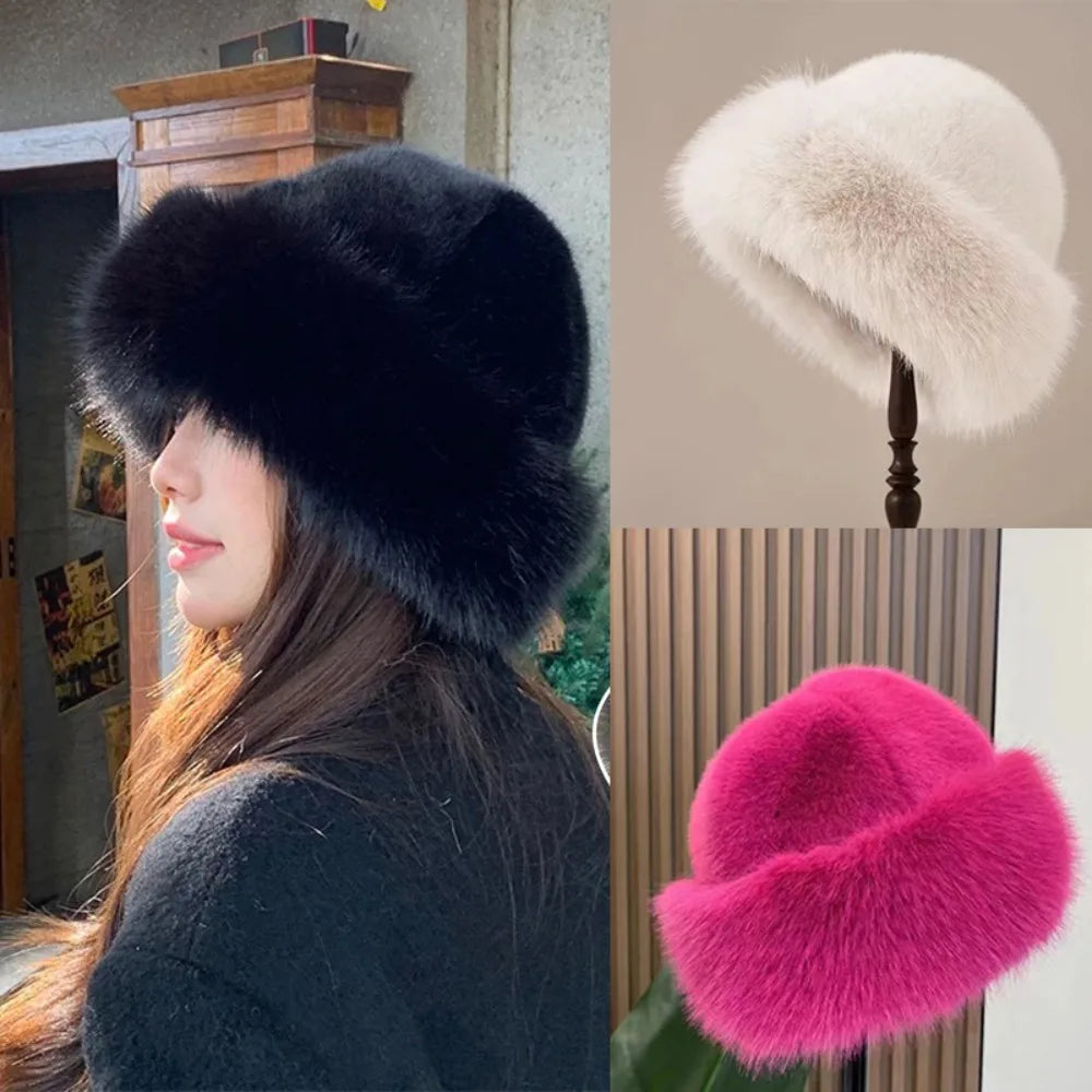 Women's Faux Plush Panama Hat