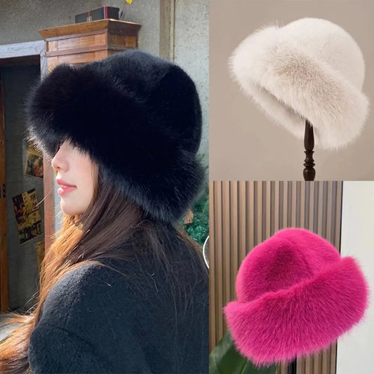 Women's Faux Plush Panama Hat