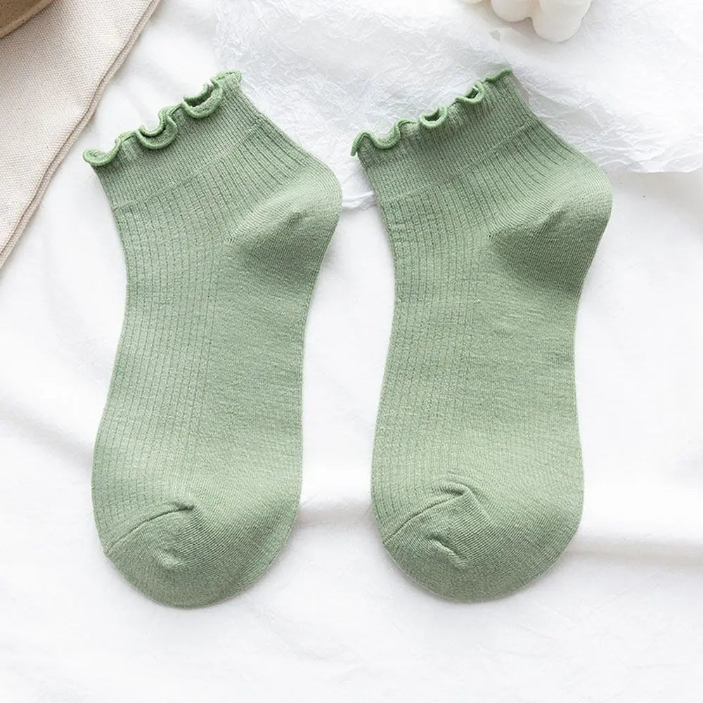 Short Boat Socks Frilly Ruffle Socks
