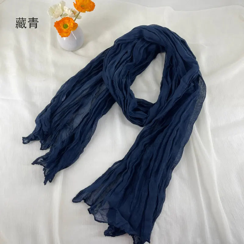 Soft Breathable Cotton and Linen Retro Scarves