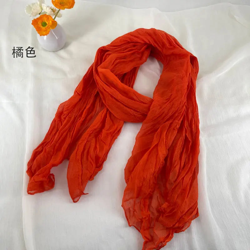 Soft Breathable Cotton and Linen Retro Scarves
