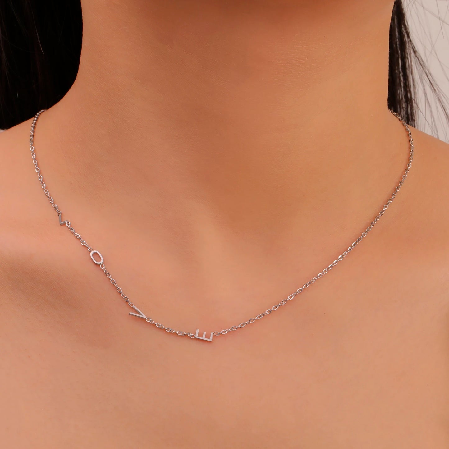 Custom Initial Letter Necklaces  For Women