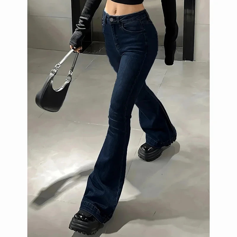 High Waist Flared Jeans Stretchy Bootcut