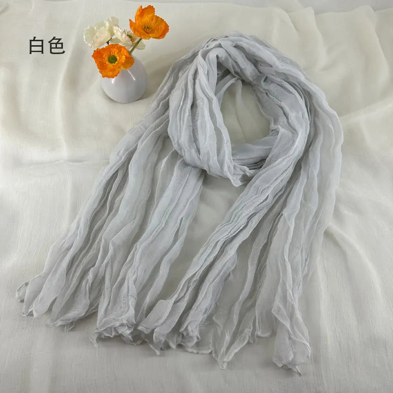 Soft Breathable Cotton and Linen Retro Scarves