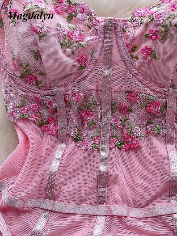 Magdalyn Bodysuit Flower Embroidery